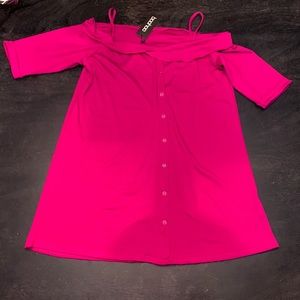Fuschia Cold Shoulder Dress